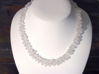 Bergkristall Naturkristall Kette 291,90 Ct. Herkimer Quarz Kette 48 cm