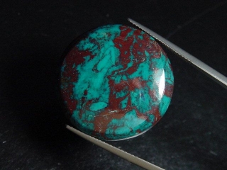 Shattuckite 37,19 Ct. round cabochon - Bisbee, Arizona, USA