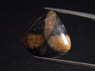 Chiastolite 11,83 Ct. pear cabochon Australia