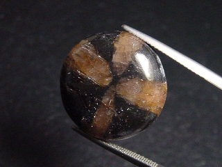 Chiastolite 22,88 Ct. round cabochon Australia