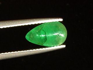Emerald cat's eye 2,17 Ct. pear cabochon Colombia