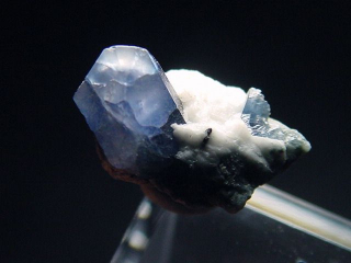 Benitoite crystal specimen 13 mm - San Benito Co., California, USA