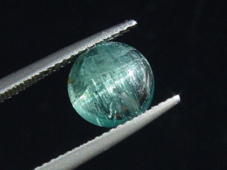 Indigolith Turmalin Katzenauge 2,44 Ct. Rund Cabochon Brasilien