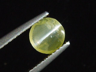 Skapolite cat's eye 0,74 Ct. yellow round cabochon Sri Lanka