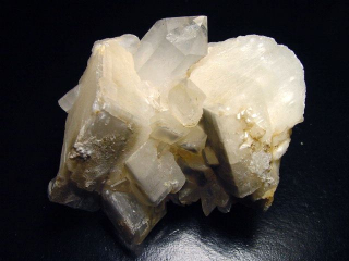 Bergkristall mit Calcit Stufe 81 mm - Graubünden, Schweiz
