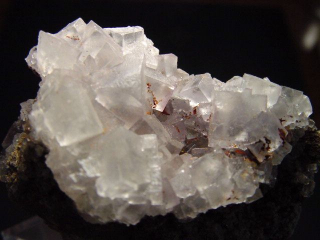 Fluorit Stufe 48 mm farblose Kristalle - Attika, Laurion, Griechenland