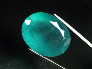 Fluorit 83,86 Ct. feines Blaugrün Oval - Hesselbach, Schwarzwald, D