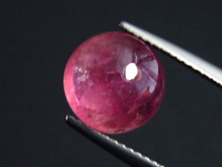 Rubellit / roter Turmalin 4,60 Ct. Rund Cabochon 10 mm Brasilien