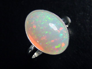 Opal Ring 3,65 Ct. ovaler Cabochon 925 massiv Silber - Größe offen anpassbar