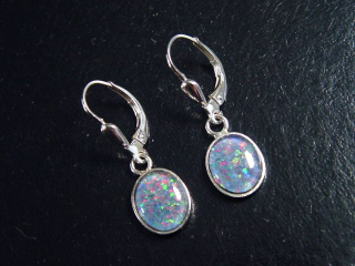 Opal / Edelopal Ohrringe 10 x 8 mm Oval Cabochon Triplette - Australien