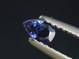 Benitoite 0,21 Ct. pear faceted - San Benito Co., California, USA