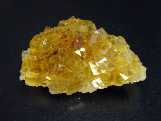 Fluorit Stufe 48 mm orange Kristalle - Asturien, Spanien