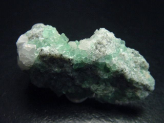Fluorit Stufe 48 mm weiße und blaugrüne Kristalle - Asturien, Spanien