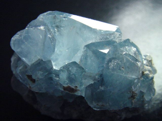 Coelestin Stufe reich 54 mm intensiv blaue Kristalle - Madag.