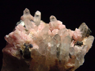 Rhodochrosit mit Bergkristall Stufe 32 mm Argentinien