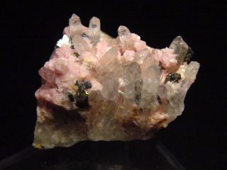 Rhodochrosit mit Bergkristall Stufe 32 mm Argentinien