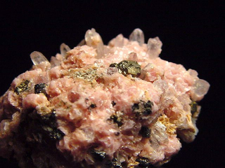 Rhodochrosit mit Bergkristall Stufe 33 mm Argentinien