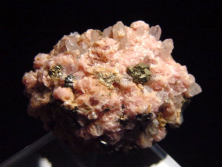 Rhodochrosit mit Bergkristall Stufe 33 mm Argentinien