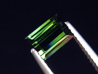 Verdelith / grüner Turmalin 1,08 Ct. Baguette 6,5 x 4,5 mm Brasilien