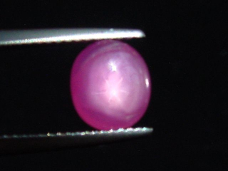 Star Ruby 2,61 Ct. oval cabochon - rosered - treated