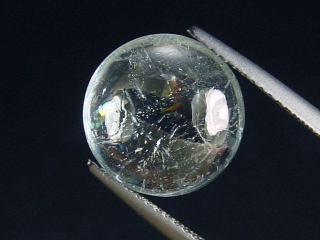 Aquamarin 5,61 Ct. 12 mm Rund Cabochon