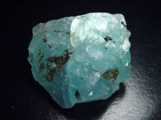 Fluorite crystal 49 mm aqua blue - Grube Hesselbach, Schwarzwald, Germany