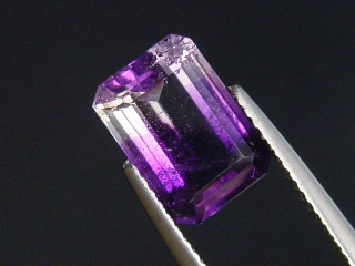 Preview: Amethyst mit Bergkristall 2,70 Ct. zweifarbig 10 x 7 mm Oktagon Brasilien