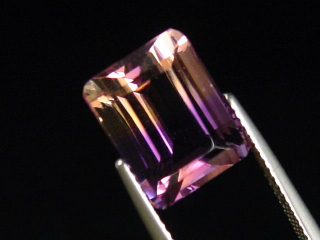 Preview: Ametrin 7,25 Ct. seltene Naturfarbe 12 x 10 mm Oktagon