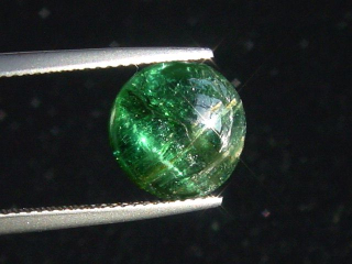 Verdelith Turmalin Katzenauge 4,69 Ct. Rund Cabochon Brasilien