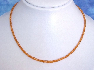 Manderine Garnet necklace 46,10 Ct. fine orange 45 cm