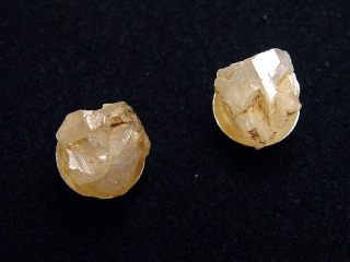 Phenakit Kristall Ohrstecker Paar 925 Silber 9 mm selten - Piracicaba, Minas Gerais, Brasilien