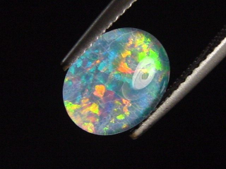 Preview: Opal / Edelopal 10 x 8 mm Oval Cabochon Triplette - Australien