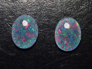 Opal / Edelopal Paar 10 x 8 mm Oval Cabochon Triplette - Australien