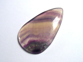 Preview: Fluorit 42,92 Ct. bunt gebändert Tropfen Cabochon