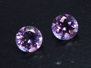 Preview: Amethyst Paar 3,85 Ct. Rund 8 mm Brasilien
