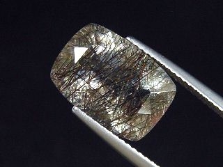 Tourmaline Quartz 5,81 Ct. fine needles antique faceted Brazil