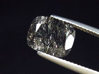 Tourmaline Quartz 2,80 Ct. fine needles antique faceted Brazil