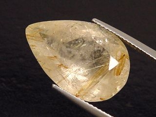 Rutilquarz 13,13 Ct. - Tropfen facettiert - goldene Nadeln