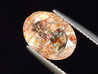 Quarz mit Hämatit 2,54 Ct. natürliche Konfetti Einschlüsse