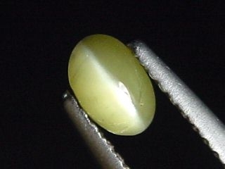 Chrysoberyl cat's eye 0,68 Ct. oval cabochon Sri Lanka