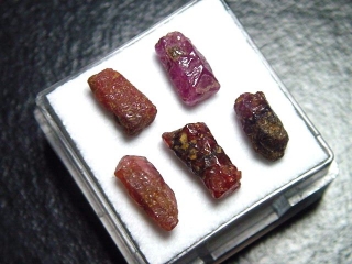 Ruby crystal lot in box - Sri Lanka
