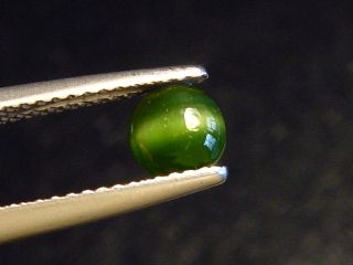 Diopsid Katzenauge 0,70 Ct. grün Rund Cabochon - Merelani, Tansania