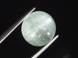 Aquamarin Katzenauge 11,26 Ct. rund Cabochon Brasilien