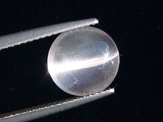Skapolite cat's eye 2,93 Ct. colorless round cabochon Tanzania