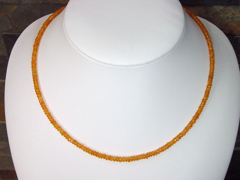 Mandaringranat Kette 80,40 Ct. facettierte Granat Kette orange 46,5 - 48,5 cm