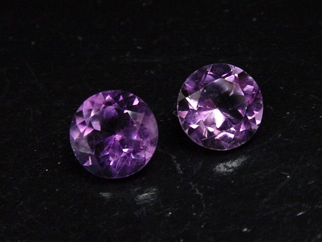 Amethyst Paar 5,71 Ct. Rund 9 mm Brasilien