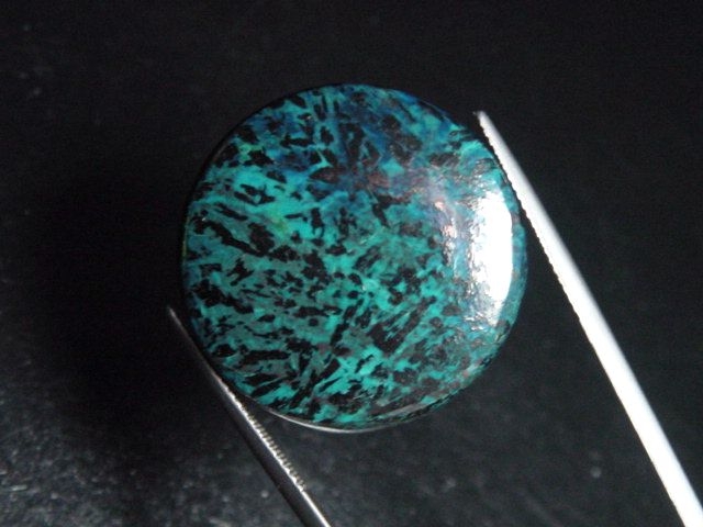 Shattuckite 45,85 Ct. round cabochon - Bisbee, Arizona, USA