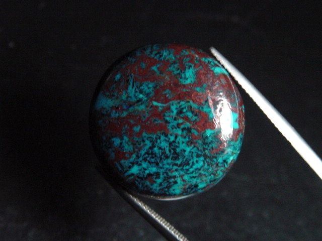 Shattuckite 40,13 Ct. round cabochon - Bisbee, Arizona, USA