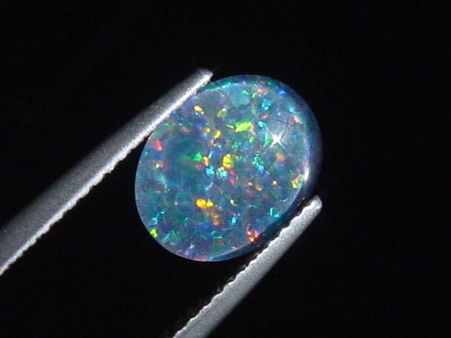 Opal 10 x 8 mm oval cabochon triplet - Australia