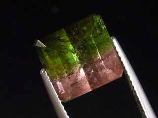 Turmalin zweifarbig 6,31 Ct. Oktagon rot & grün Brasilien